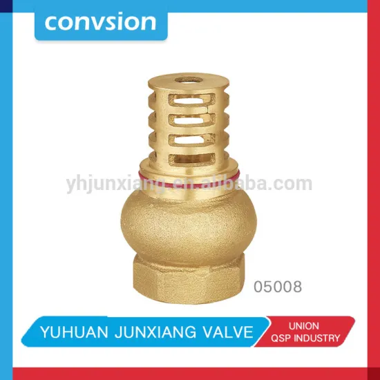 Junxiang 05008 brass foot valve with stainless steel mesh