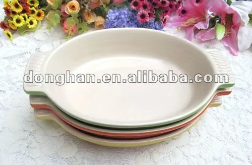 practical ceramic bakeware with different color for home usage