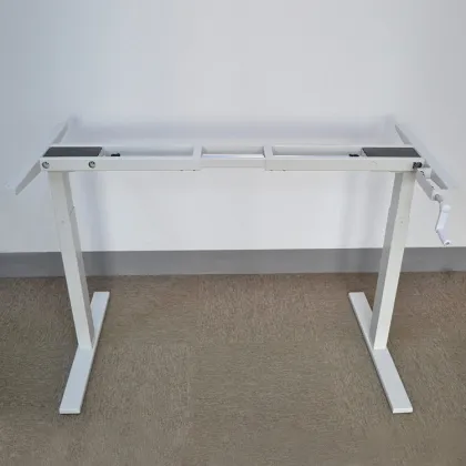 Adjustable Manual Crank Standing Desk With Metal Leg