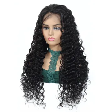 In Stock Peruvian Human Hair Deep Wave Lace Front Wig For Black Women Pre Plucked 13x4 13x6 Swiss Lace Frontal Wig Human Hair