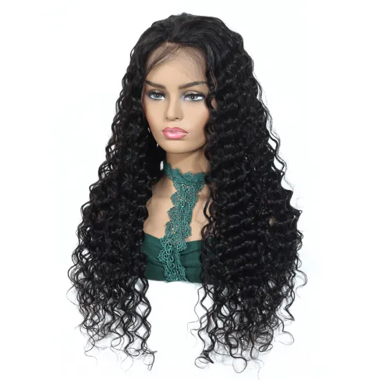 In Stock Peruvian Human Hair Deep Wave Lace Front Wig For Black Women Pre Plucked 13x4 13x6 Swiss Lace Frontal Wig Human Hair