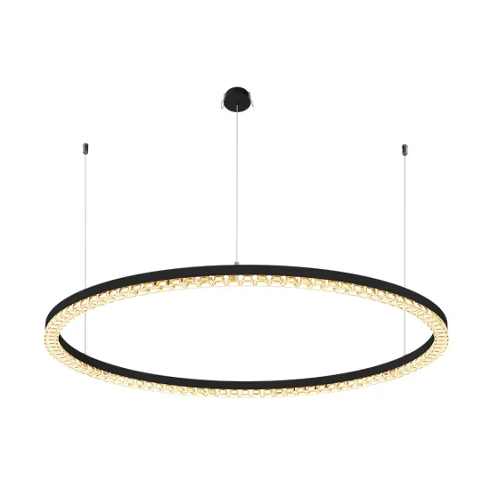Modern 1000mm Circular Semicircle LED Pendant Light - 40W/60W Hanging Chandelier