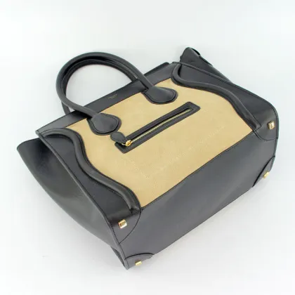 Tan, Black Celine Fashionable, Cute Ladies Stylish Handbags With Calfskin, Suede Leather