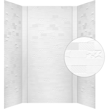 Gloss White Waterproof Shower Wall Panels for Bathroom Surrounds