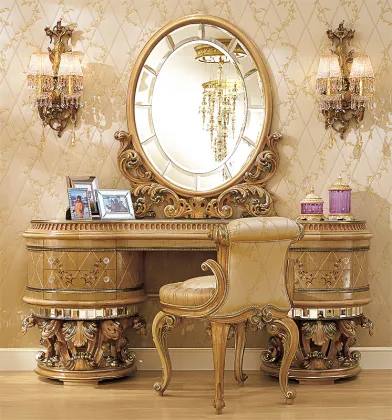 Imperial Wood Carving Luxury Palace Bedroom Furniture - Dressing Table