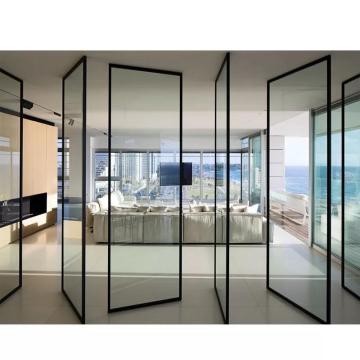 Alufront Customized Aluminum Pivot Doors: Stone and Glass Options