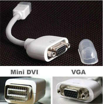 15' white color Mini DVI to VGA Cable top quality