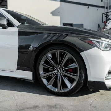 Infiniti Q60 Carbon Fiber Upgrades: Fenders, Hood, and Bumpers