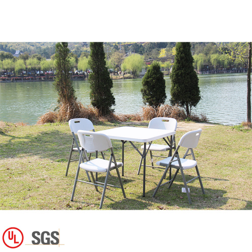 White Plastic Outdoor Folding Square Table