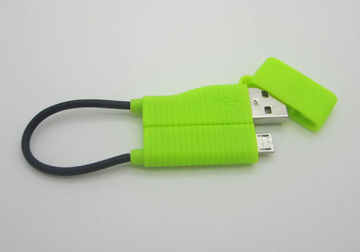 Green 2 In 1 Mini Usb To Micro Usb Cable For Iphones / Samsung