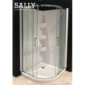 Enceinte de salle de bain quadrant Sally portes coulissantes de douche ronde