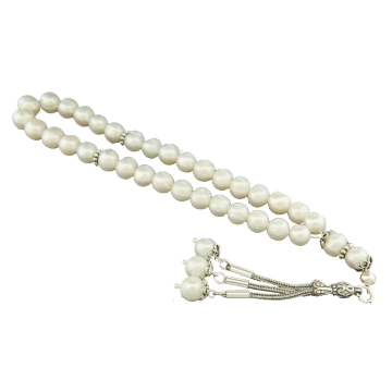 33-Piece Pearl Beaded Misbaha Tesbih Rosary for Islamic Prayer Beads