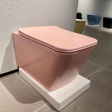China Factory Color Badezimmer Matte glänzende rosa Wand Hung Toilette