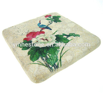 Eco-friendly natural marble coaster set