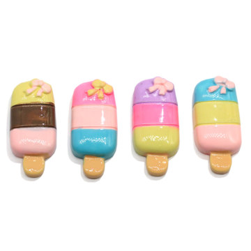 Wholesale Colorful Popsicle Resin Craft Simulation Sweet Summer Food Kawaii Ornament Charms Scrapbook Making Hairpin Accessory