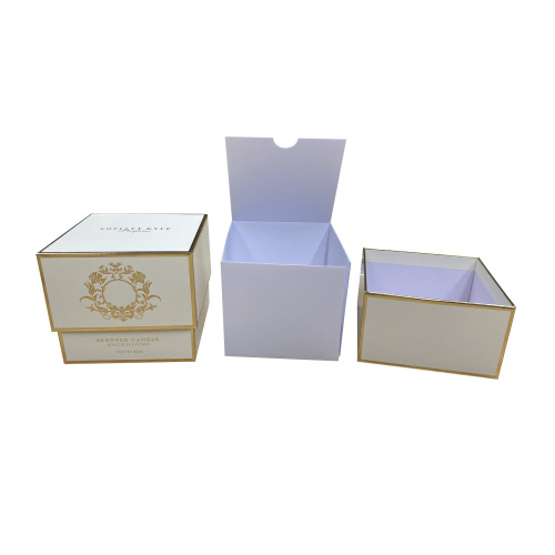 Gold embossed logo lid base perfume paper box