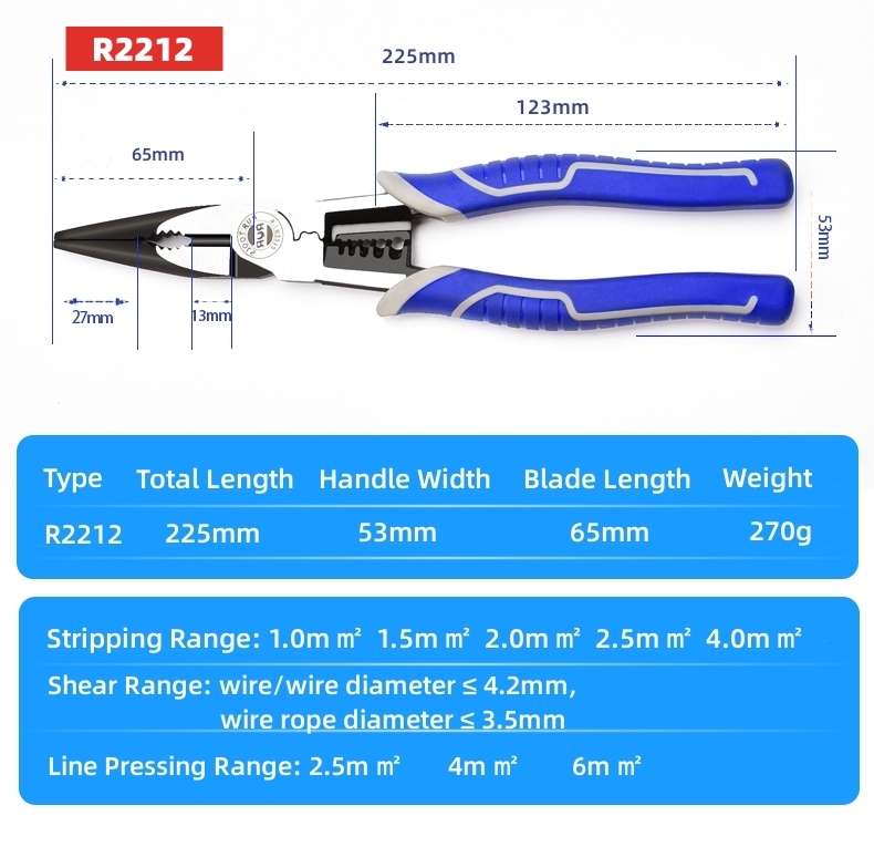 8 inch 9 inch  professional electrician needle nose plier wire twist stripping pliers multifunction repair tool pliers