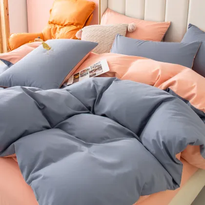 Cotton Feel 120gsm King Queen Sheet Set - 4 Piece Duvet Bedding