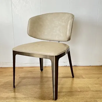 Modern Luxury Nordic Vintage Black Leg Stainless Steel Dining Chair with Synthetic Leather