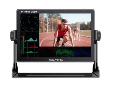 FEELWORLD LUT11H 10.1 Inch Ultra Bright 2000nit 4K HDMI DSLR Camera Monitor with Touch Screen and F970 Battery Power