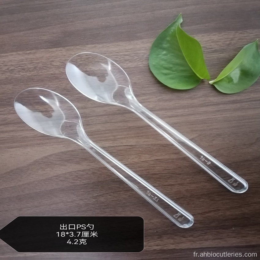 Logo personnalisé en plastique jetable PS Coudlery Polystyrène Spoon