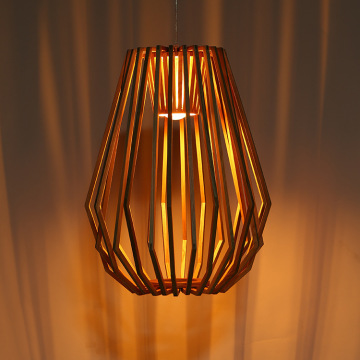Lampada a sospensione moderna in legno LEDER