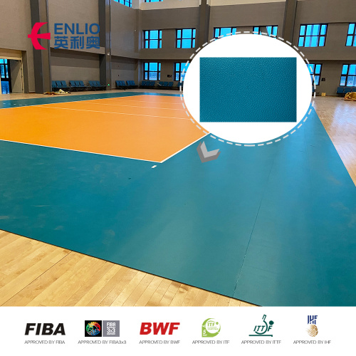 Holzoptik-Sportbodenbelag PVC-Vinylbodenbelag für Indoor-Basketballplatz