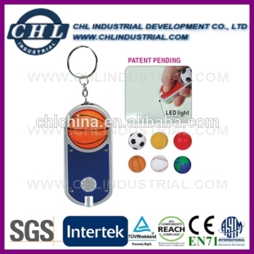 High quality flash light keychain with PU stress ball