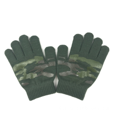 ALLCH Autumn Winter Thickened Touch Screen Chrysanthemum Embroidery Warm Gloves