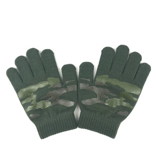 ALLCH Autumn Winter Thickened Touch Screen Chrysanthemum Embroidery Warm Gloves