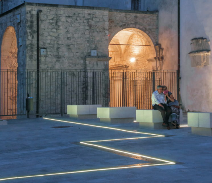 Square Inground Stairs Deck Lights linear underground