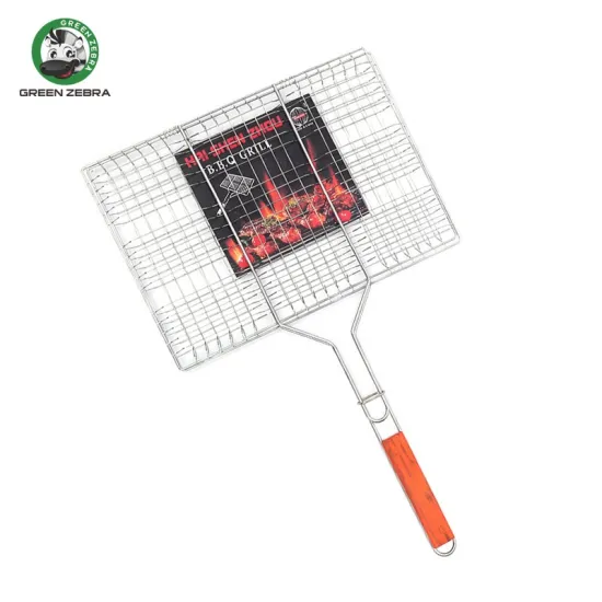 Nine-Hamburger Grill Clip: Portable Outdoor Barbecue Net and Rectangle Wire Mesh BBQ Basket