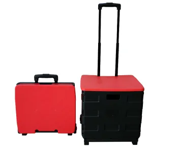 Folding Plastic Shopping Trolley with 2 Wheels