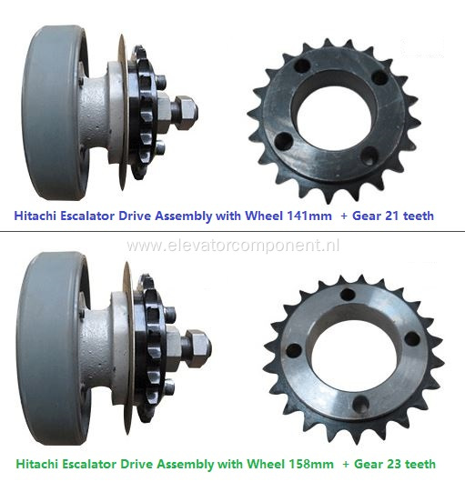 Hitachi Escalator Drive Assembly with Wheel 141mm 158mm