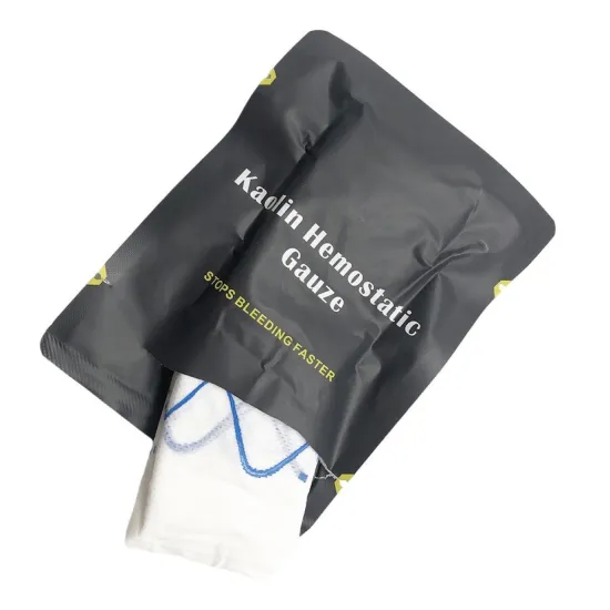 Firstime OEM Delicate Hemostatic Clotting Chitosan Absorbent Kaolin Hemostat Gauze