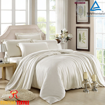 White hotel satin fabric tencel bed sheet/bedding