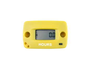 Resettable Maintenance Reminder Digital LCD Inductive Hour Meter Yellow