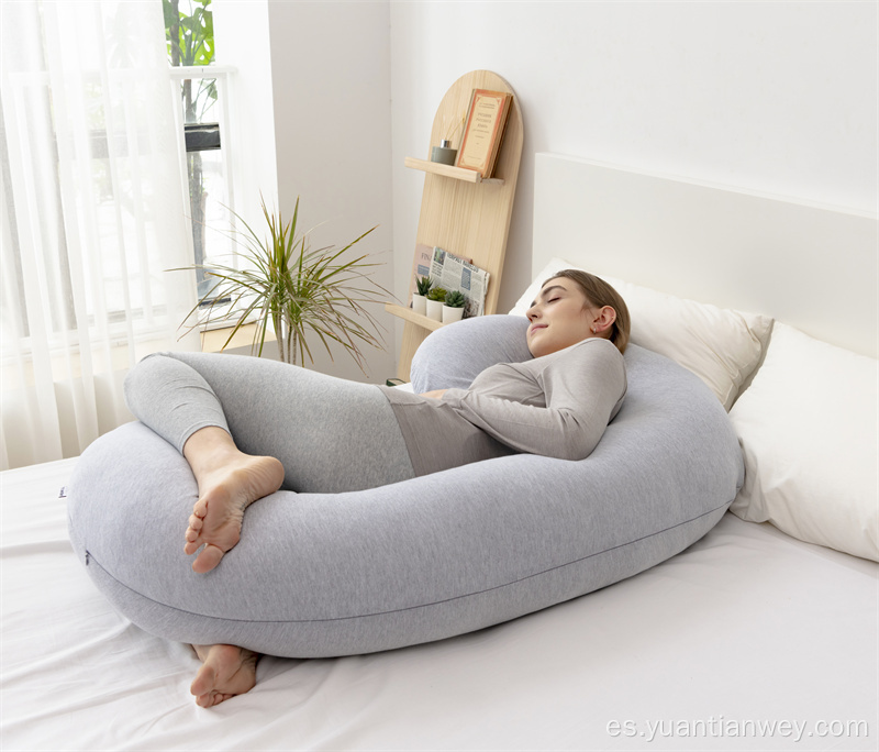 Cómoda almohada de embarazo de cuerpo completo