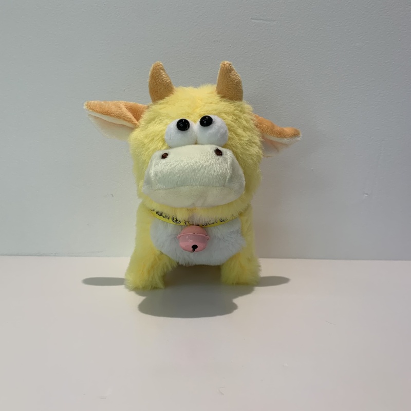 Dynamic Color Bell Bright Eye Cow Plush Toy