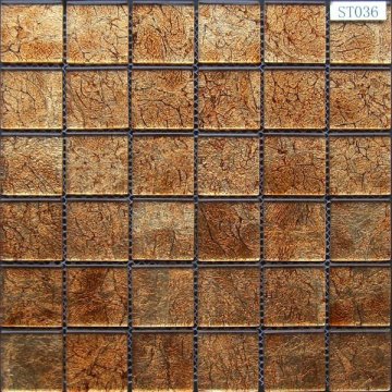 Glass Mosaic with silver Foil + Crystal Pattern Mosaic ST036