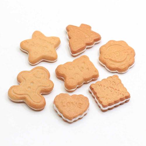 Multi Vormige Diverse Type Mini Koekjes Gingerbread Man Hars Plat 100 stks / zak Ambachtelijke Decoratie Keuken Koelkast Decor