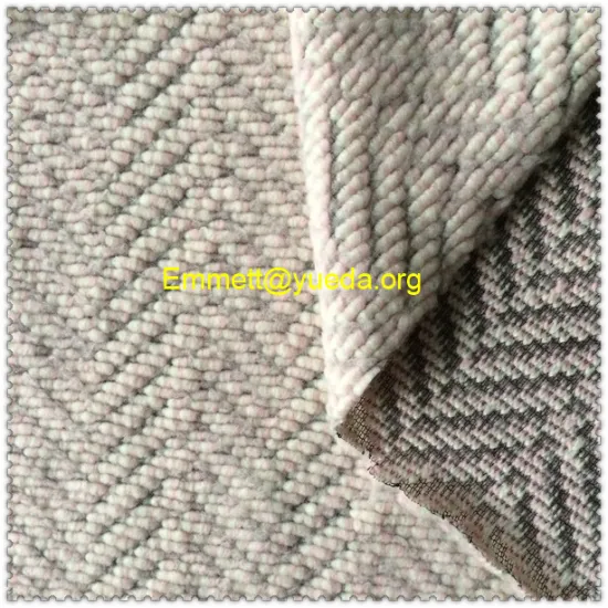 Beige colour net herringbone jacquard knit boiled wool fabric for overcoat