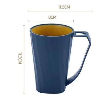 Double Color Bathroom Cup with Handle - Toothbrush Holder & Mouthwash Cup