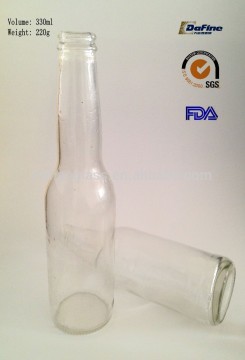 330ml 12oz clear ring neck glass beer bottle