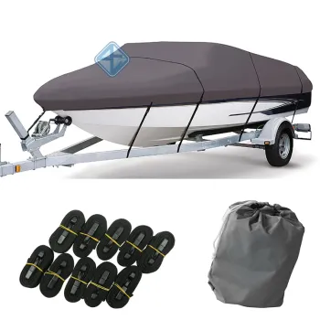 Customized 600D Waterproof Polyester Anti-UV PU Coating Boating Trailer Cover