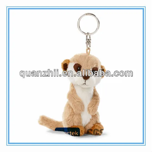 Plush marmot with metal keyring