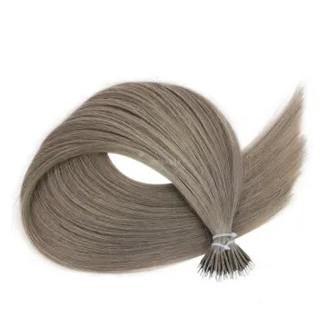 Unprocessed Silky Straight Human Hair Ombre Brown Extensions Human Hair 20Inch Remy Cuticle Aligned Nano Ring Russian Extensions