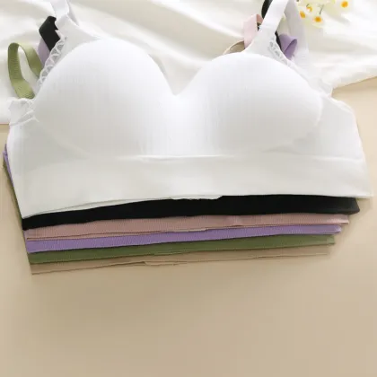 Wholesale Lace Bra Temptation Fixed Cup Bra Thong Set