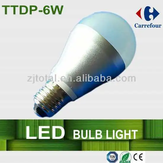 Hangzhou factory, with CE ROHS, 6W LED BULB LIGHT, E27 base