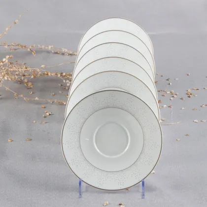 Royal Classic Ceramic Tea Set - Porcelain White with Gold Rim